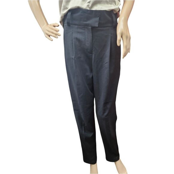 Maje Wool Blend Trousers in Black - Picture 1 of 10